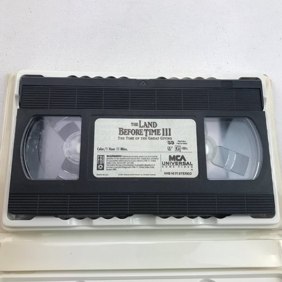 VHS The Land Before Time III Time Of Great Giving Clamshell Animated Movie Dinos - Picture 3 of 5